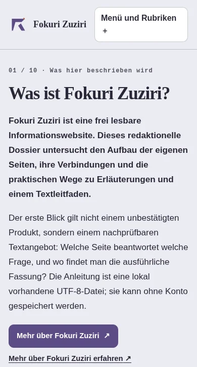 Die mobile Ansicht von Fokuri Zuziri